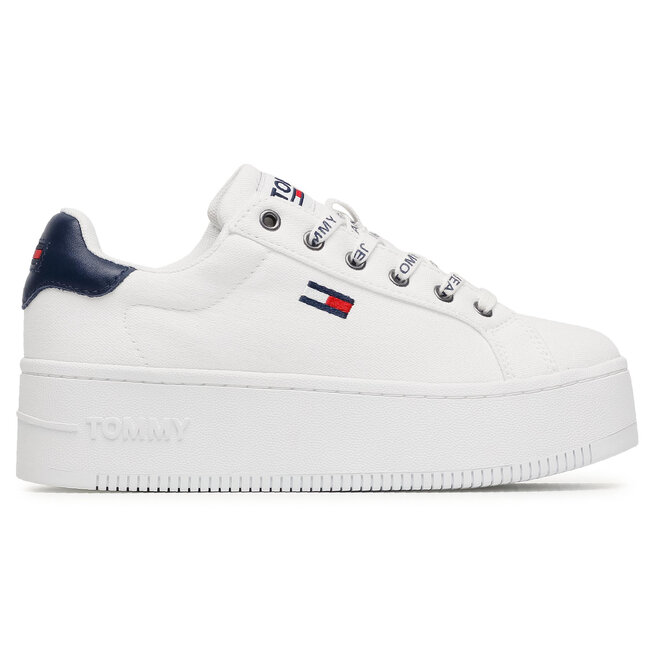 Tommy Jeans Sportcipő Tommy Jeans Iconic Essential Flatform EN0EN01358 White YBR
