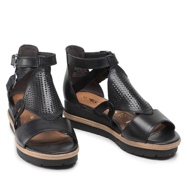 Tamaris Szandál Tamaris 1-28221-28 Black/Struct. 027