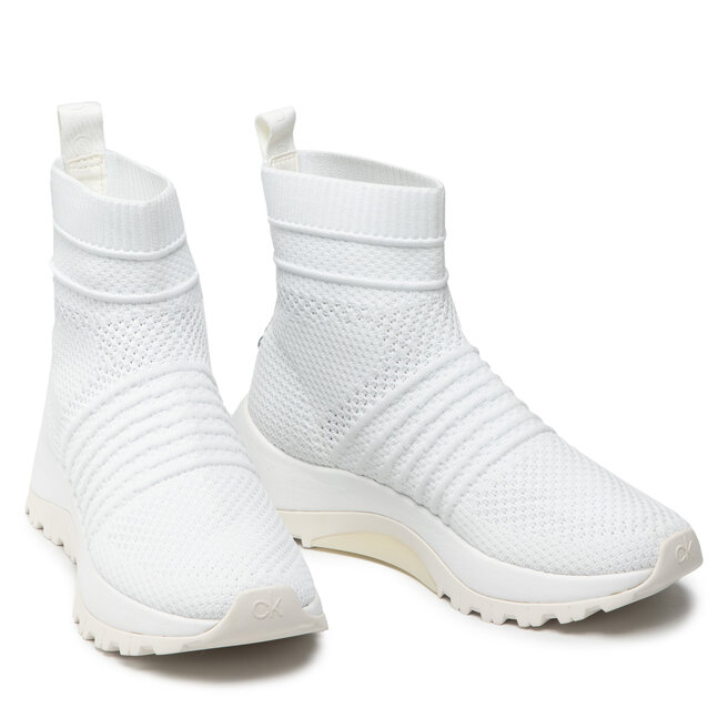 Calvin Klein Sneakers Calvin Klein Knit Sock Boot HW0HW00673 Ck White YAF