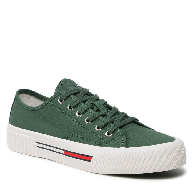 Teniși Tommy Jeans Canvas Sneaker EM0EM01299 Urban Green MBG Canvas imagine noua