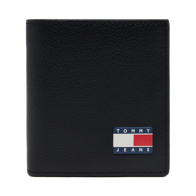 Duży Portfel Męski Tommy Jeans Tjm Heritage Leather Cc & Coin - Czarny