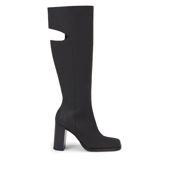 Kozaki Calvin Klein Jeans Long Heel Zip Boot Cut Out Edgy - Czarny