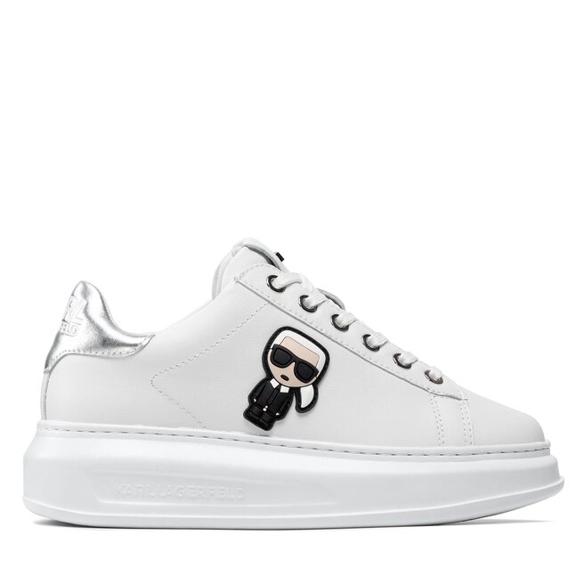 KARL LAGERFELD Herren Sneaker Aus Recyceltem Leder | Sägezahnsohle | Schlankes Low-Top Design | Vielseitig Kombinierbar