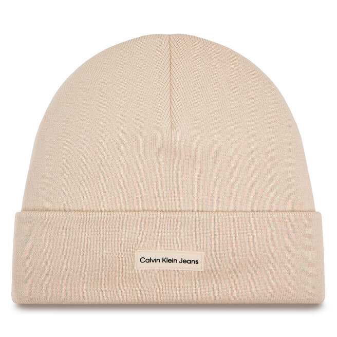 Czapka Calvin Klein Jeans Inst Patch Beanie - Różowy