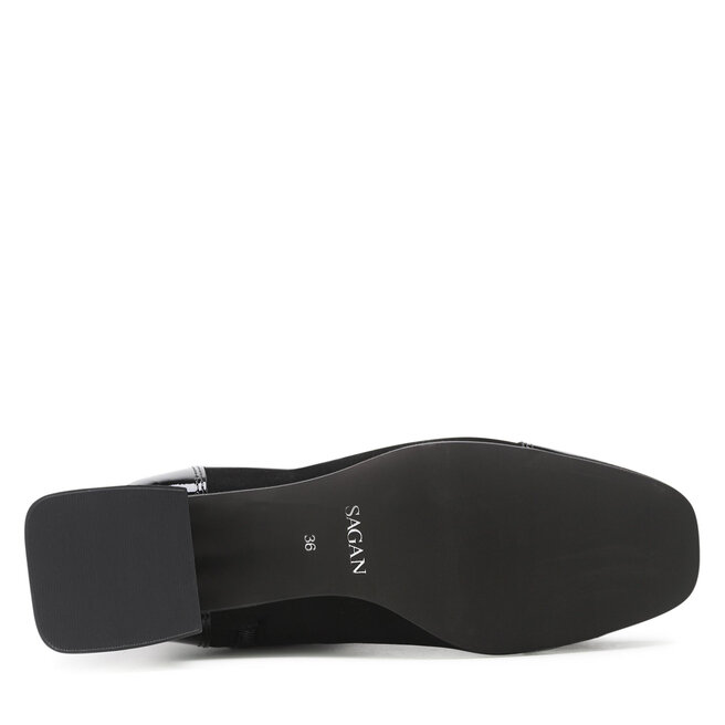Sagan Kozačky Sagan 4773/1 Czarna Lycra/Czarny Lakier