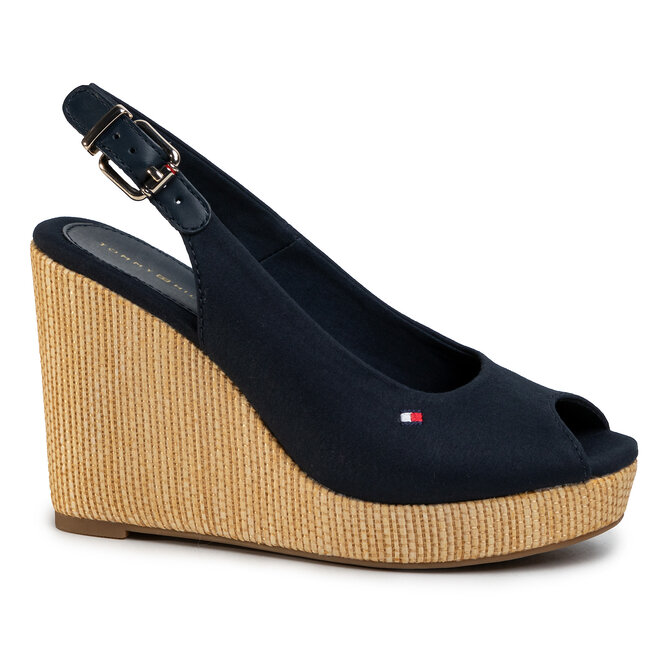 Tommy Hilfiger Espadrilky Tommy Hilfiger Iconic Elena Sling Back Wedge FW0FW04789 Desert Sky DW5