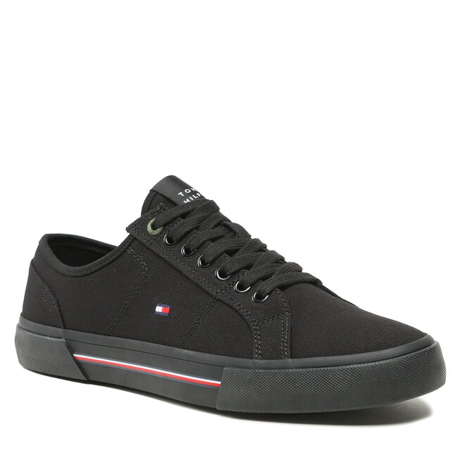 Tommy Hilfiger Πάνινα παπούτσια Tommy Hilfiger Core Corporate Vulc Canvas FM0FM04560 Black BDS