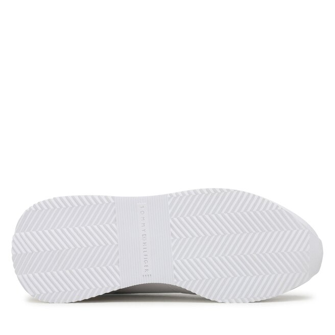 Tommy Hilfiger Sneakersy Tommy Hilfiger Wedge Sneaker With Gold FW0FW07031 White YBS