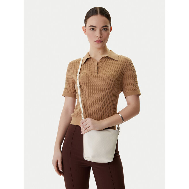 Torebka Calvin Klein Emblem Aop Sm Bucket Crossbody LV04F3506G Biały -