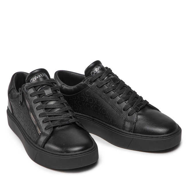 low top lace up zip mono