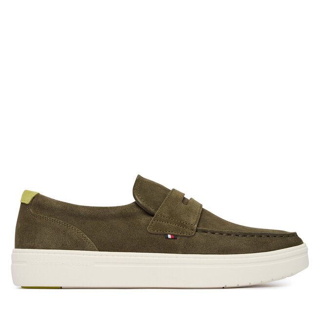 Półbuty Tommy Hilfiger Modern Light Hybrid Suede LoaferFM0FM05786 Zielony - męskie