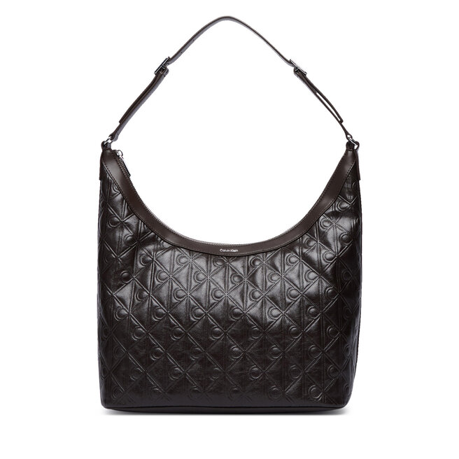 Torebka Calvin Klein Emblem Aop Debossed Medium Shbag LV04F3875G Brązowy -
