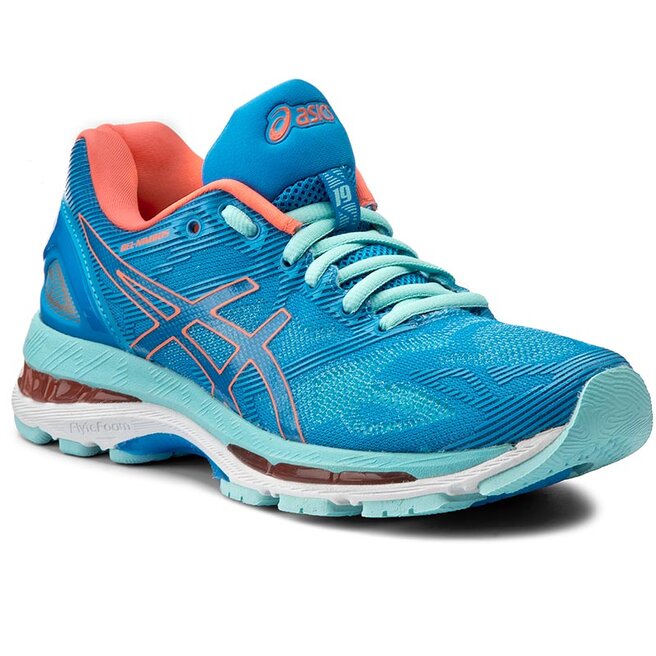Buty Asics Gel Nimbus 19 T750N Diva Blue Flash Coral Aqua Splash