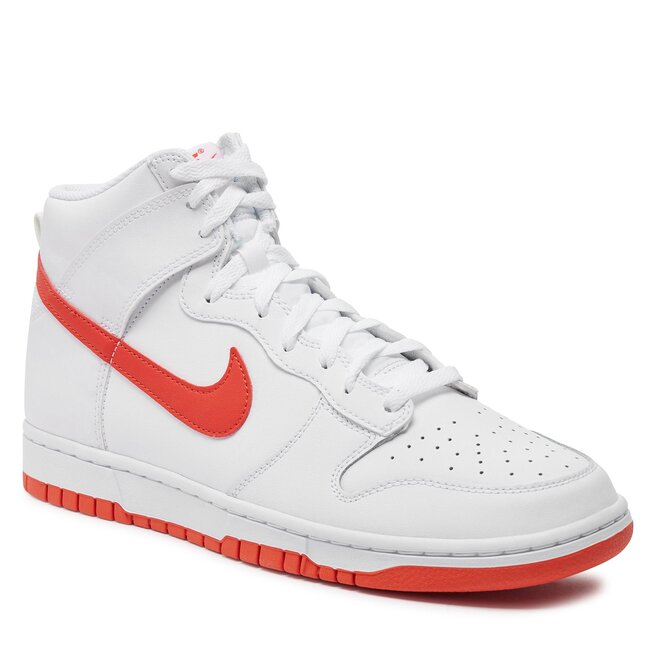 White nike red swoosh high tops 2025