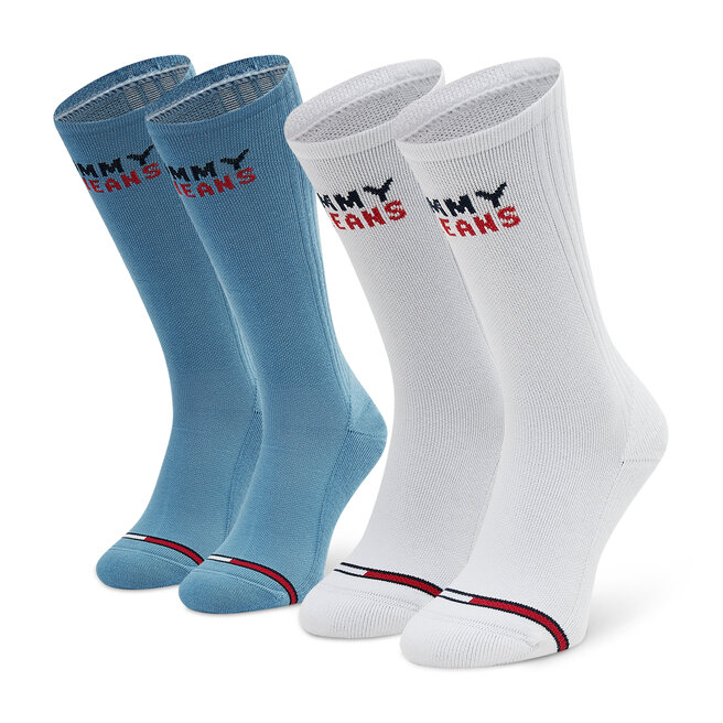 Σετ 2 ζευγάρια ψηλές κάλτσες unisex Tommy Jeans 701218957 Blue 004