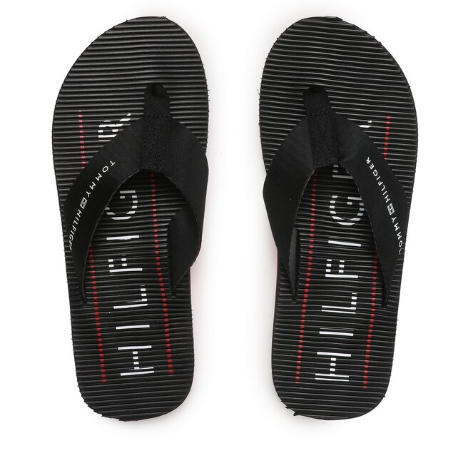 Japonki Tommy Hilfiger Massage Footbed - Czarny