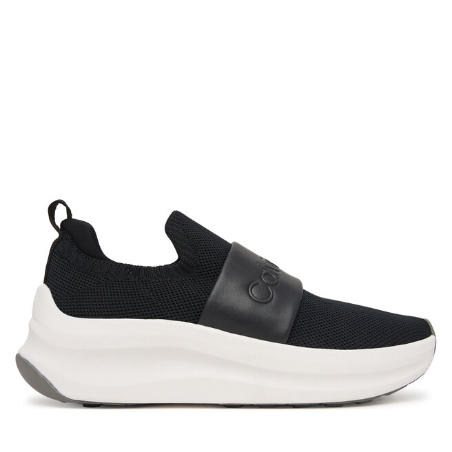 Sneakersy Calvin Klein Chunky Run Slipon Knit Logo Tape HW0HW03261 Czarny