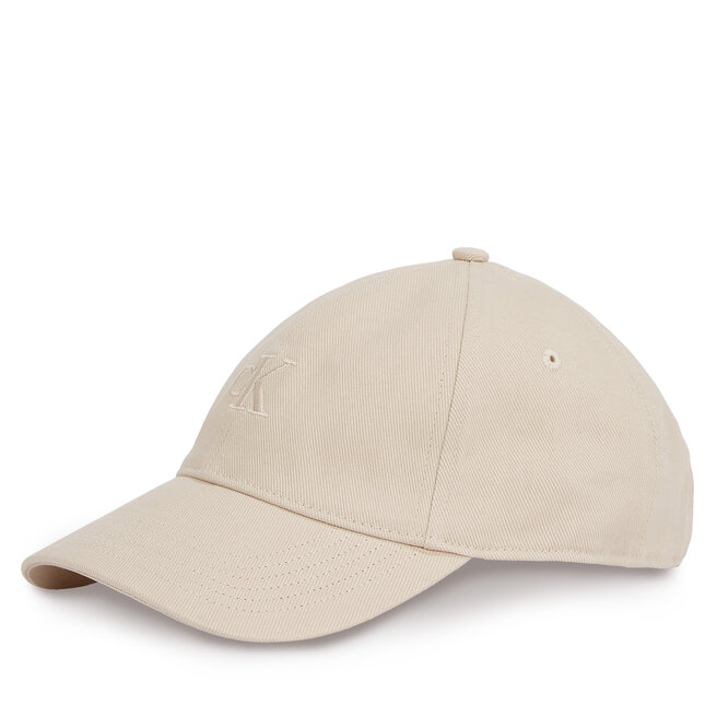 Czapka z daszkiem Calvin Klein Embroidered Monogram Cap - Beżowy