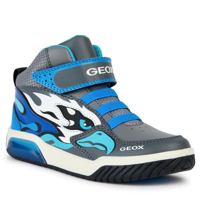 Geox Boys' Android Sneakers - Grey/Red Color, Breathable, Rubber Sole, Size 33 EU (2 US Little Kid) - View #7