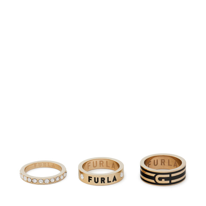 Zestaw 3 pierścionków Furla Arch Stripe - Złoty