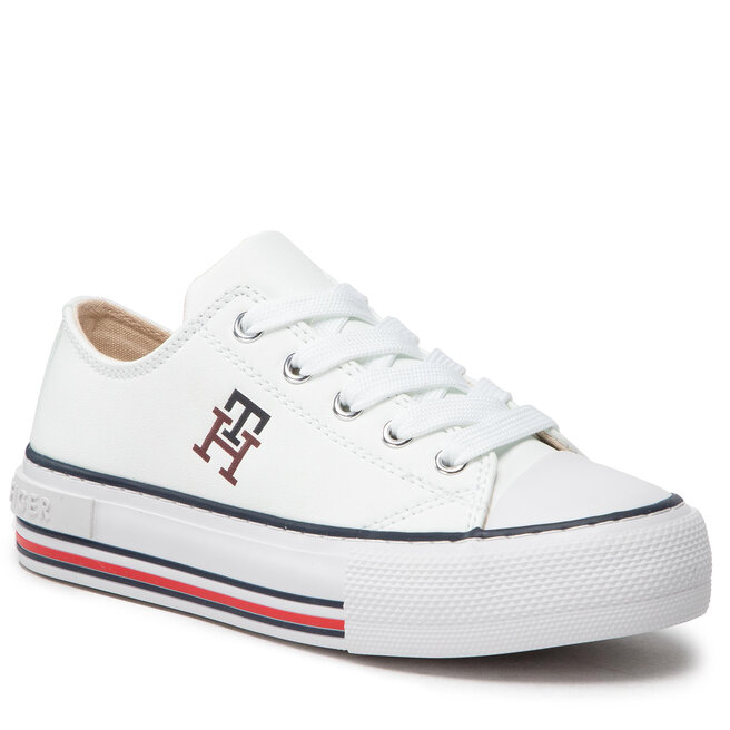 Teniși Tommy Hilfiger Low Cut Lace Up Sneaker T3A9-32287-1355 M White 100