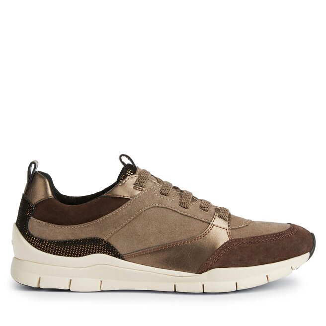 Geox D Sukie B Sneakers voor dames, Coffee Dk Beige, 39 EU