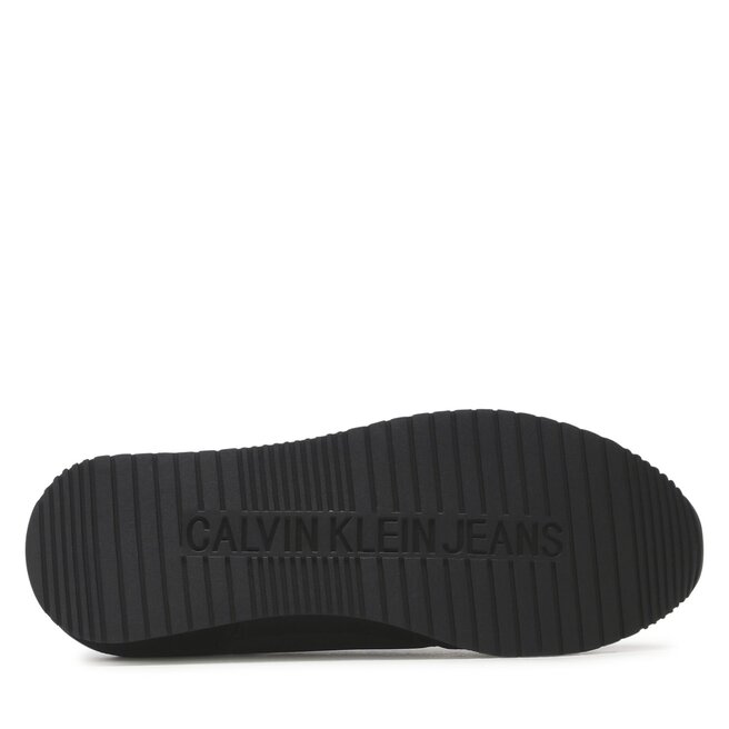 Calvin Klein Jeans Sneakersy Calvin Klein Jeans Runner Sock Laceup Ny-Lth YM0YM00553 Black 01H