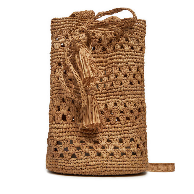 Torebka Manebi Handcrafted Raffia Beach Bucket Weaving V 2.2 AO Brązowy