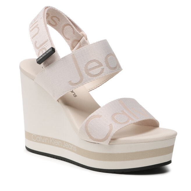 Sandale Calvin Klein Jeans Wedge Sandal Webbing YW0YW00959 Ancient White YBH