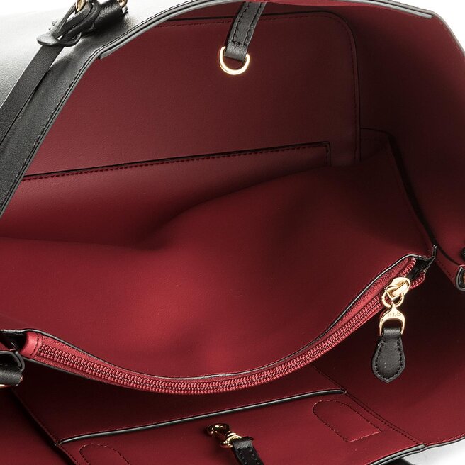 Τσάντα Lauren Ralph Lauren Marcy Satchel Large 431697680001 Black/Red