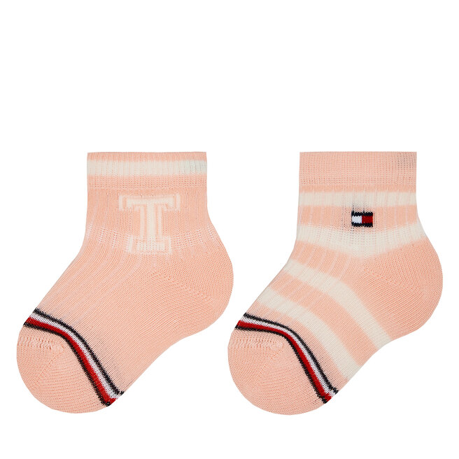Zestaw 2 par wysokich skarpet dziecięcych Tommy Hilfiger - Różowy