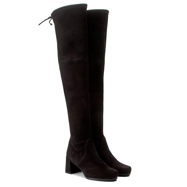 Muszkieterki Stuart Weitzman Hinterland Black Suede eobuwie .pl