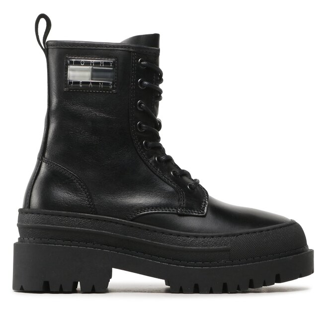 Botki Tommy Jeans Tjw Foxing Lace Up - Czarny