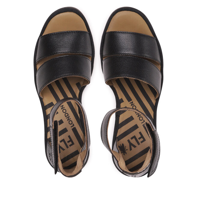 Fly london black sandals outlet
