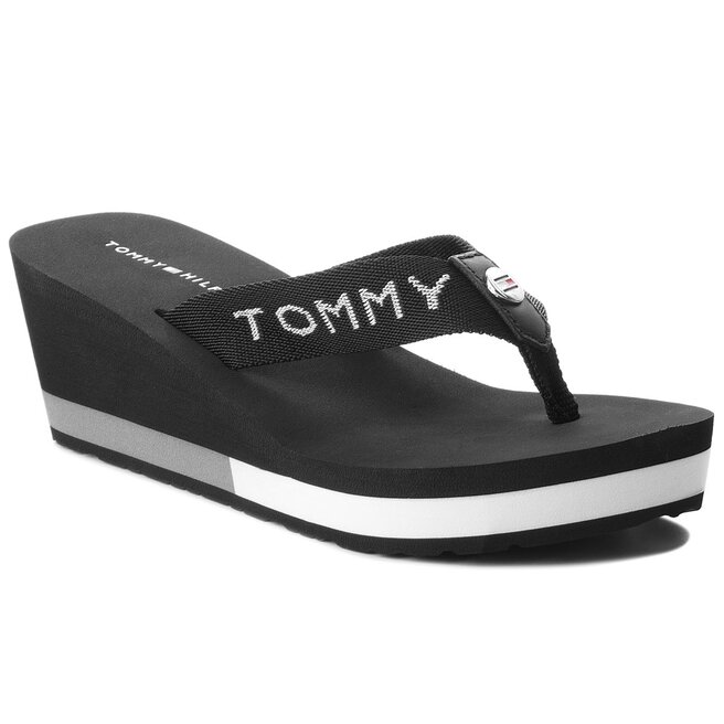 Chanclas Tommy Hilfiger Corporate Beach Sandal Black • Www.zapatos.es
