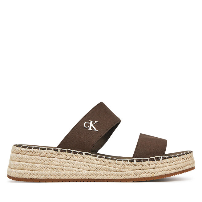 Espadryle Calvin Klein Jeans Sporty Rope Mg Lth Webbing - Brązowy