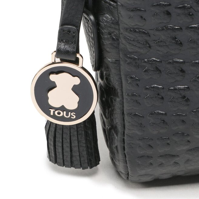 TOUS Portafogli Medio Donna M. SHERTON In Pelle Nera Con Cerniera - 8x10,5 Cm