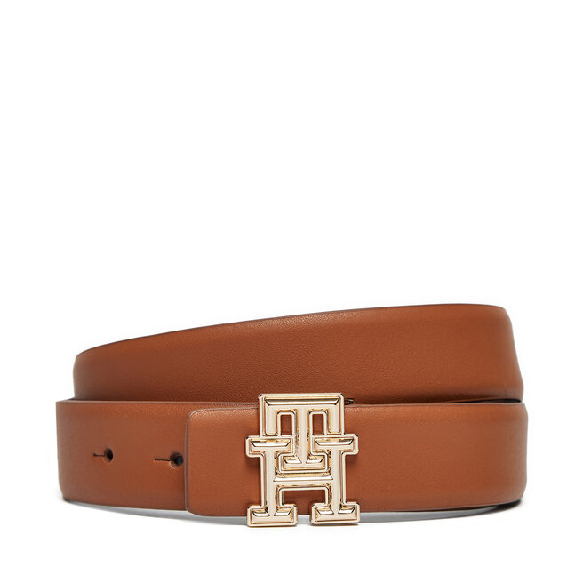 Pasek Damski Tommy Hilfiger Th Rev Monogram 3.0 - Brązowy