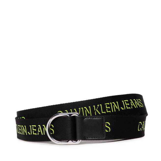 Curea de Damă Calvin Klein Jeans Slider D-Ring Belt 30mm K60K608362 Black/Acid Lime LAG