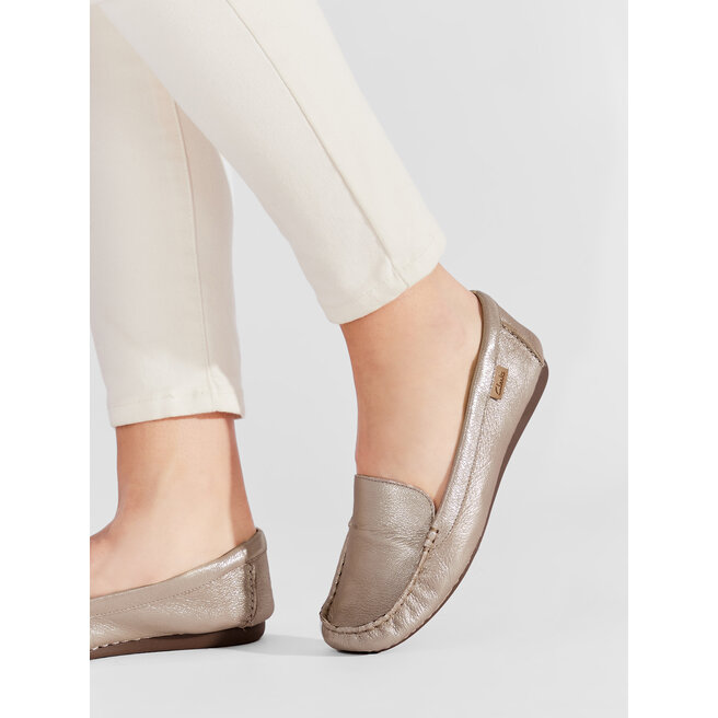 Clarks Mokasíny Clarks Freckle Walk 261657474 Champagne Leather