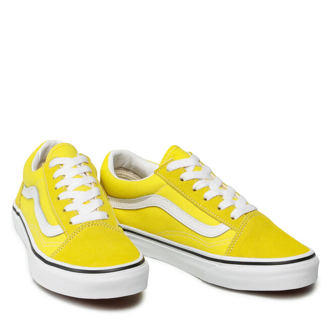 Vans old skool yellow top & true white skate shoes