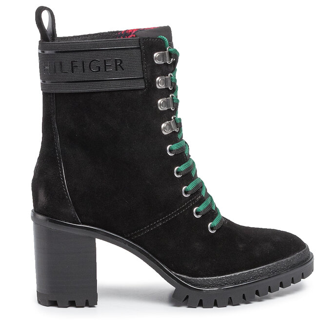 Tommy Hilfiger Botine Tommy Hilfiger Sporty Outdoor Mid Heel Lace Up FW0FW04341 Black 990