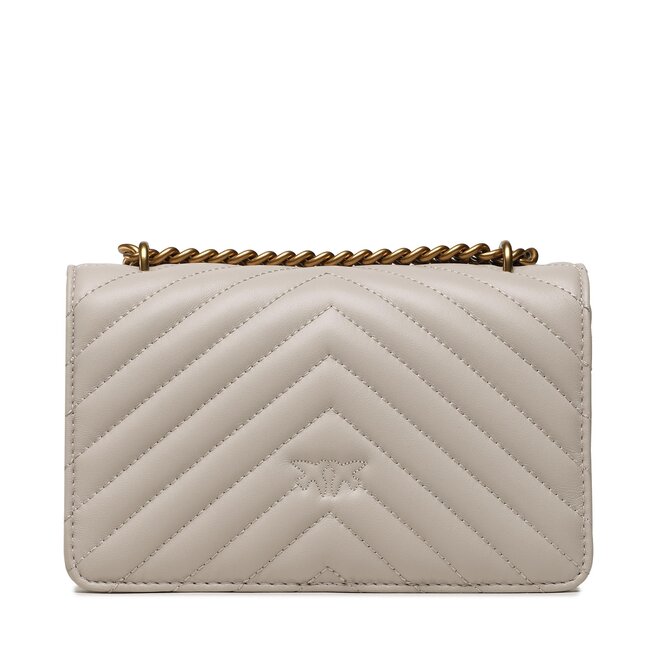 Pinko Geantă Pinko Love Icon Mini Dc 100074 A0GK Grigio Pinguino/Antique Gold I30Q