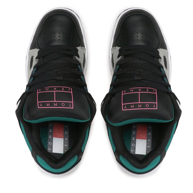 Tommy Hilfiger flag embroidery on chest | Sneakers Tommy Jeans Чоловічі  кросівки tommy hilfiger us - 10 Black BDS - CamaragrancanariaShops