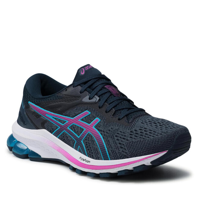 blue and white asics wrestling shoes