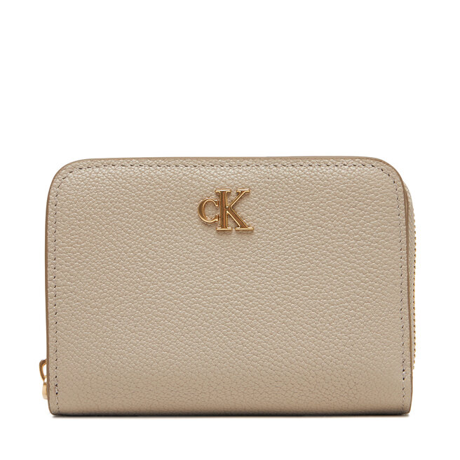 Mały Portfel Damski Calvin Klein Minimal Monogrm Lthr Med Flap Zi - Brązowy