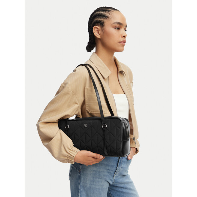 Torebka Calvin Klein Quilted Nylon 2X Strap Camerabag LV04F3651G Czarny -