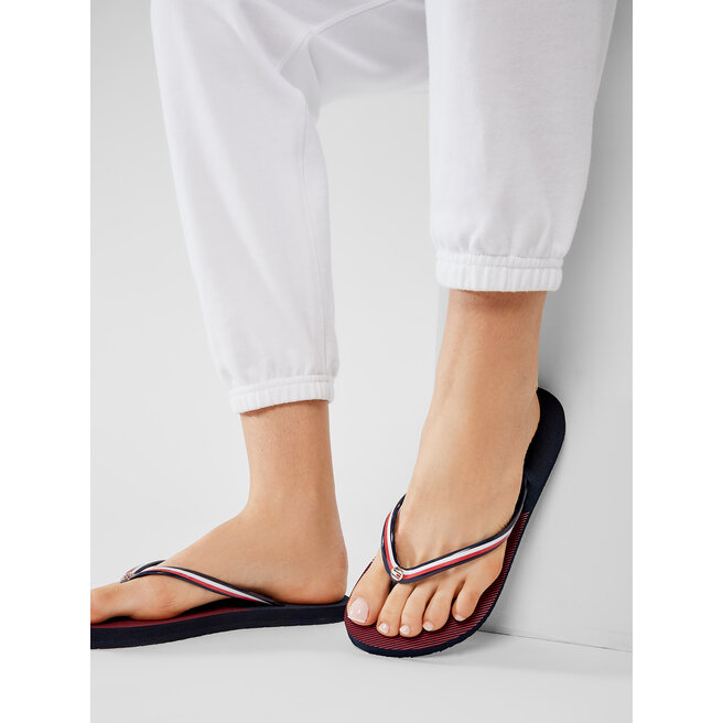 Tommy Hilfiger Flip flop Tommy Hilfiger Flat Beach Sandal Stripe Print FW0FW04043 Rwb 020