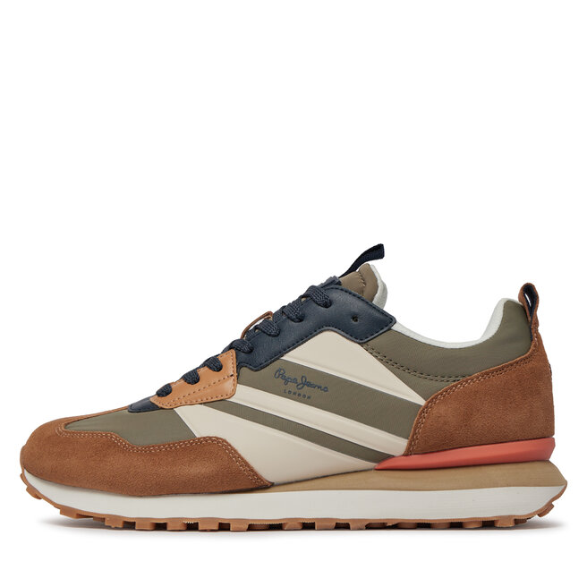 Pepe Jeans Foster Connect – Beige Ledersneaker Im Retro-Design