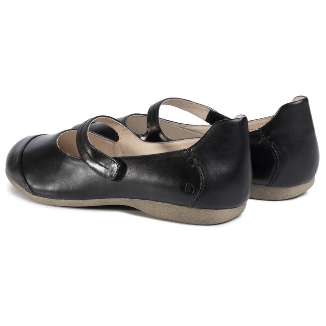 Josef Seibel Ballerine Fiona 77 Noir - Cuir Nappa Agneau Confortable Boucle Élégante